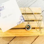 Moon & Star Blue Green Austrian Crystal Necklace Blue Photo 0