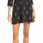 ALC Frank NWT A.L.C. Black floral Long Sleeve 100% Silk Dress Size: 0 Photo 0