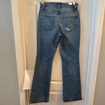 Good American  Womens Blue Denim Flare Jeans Size 6 28 Distressed High Rise Photo 4