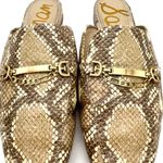 Sam Edelman  Evelan Chain Loafer Mule Wheat Multi Leather Snakeskin Print Size 9 Photo 9