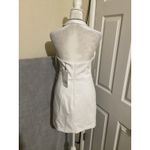 ZARA  Flawed White Halter Neck Mini Dress Rhinestone Neckline Chain Detail Size M Photo 3