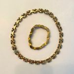 Vintage gold chunky necklace and bracelet Photo 2