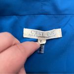 c'est toi C’est Toi Lace Back Open Front Blazer Cropped Drape Blue L Photo 2