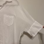 Free People  Best Of Me Top Size XS Button Down Shirt Oversized White Cotton Boho Photo 5