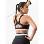 Athleta L Interval Tipped Sports Bra Black with White Tip Large Cup A-C Photo 1