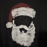 Lucky Brand  Santa with Glasses Gray Thermal Waffle Knit Sleepwear Top Medium Photo 3