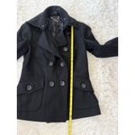 Guess  Black Wool Blend Pea Coat‎ Women's Double Breasted Jacket Sm Photo 8