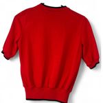 Halston | S | Top Blouse Short Sleeve Crewneck Tshirt Red Logo Designer Womens Photo 3