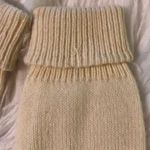 Ladies Vintage Knit Gloves Faux Leather Palms Photo 7