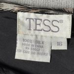 TESS 100% Silk Midi Skirt Size 16 Black Pink Feather Print Lined Flowy Boho Photo 4