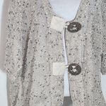 Keren Hart Natural Loose Knit Cardigan with Oversized Button Detail Size XXL Tan Photo 3