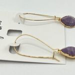 Style & Co Stone Linear Drop Earrings in Gold/Purple MSRP $15 NWT Photo 2