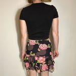 My Michelle Vintage Black Floral Asymmetrical Mini Skirt Size Small Photo 5
