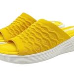 Ryka Nanette Stretch Knit Slide Demi-Wedge Slip-On Sandal Yellow White Size 9.5 Photo 5