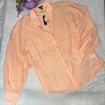 EXPRESS NWT  Sheer Dolman Long Sleeve Button Up Shirt Photo 6