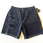 Forever 21  Distressed Black Denim Long Shorts Photo 1