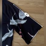 Open Front Flowers Crane Print Kimono Cardigan Photo 10