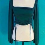 ZARA ⭐️  dark green shiny top in size medium Photo 0