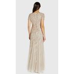 Adrianna Papell  Maxi Dress Womens 14 Beaded Tulle Short Sleeve Formal Event NWT Photo 2
