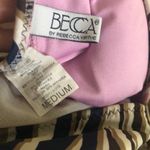 Becca  By Rebecca Virtue Striped Halter Style Ruffle Skirt 1PC Swimsuit Sz. M Photo 8