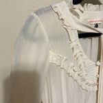 Rebecca Taylor  Ruffle Tie Neck Silk Long Sleeve Top Size 0‎ Photo 2