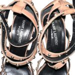 Saint Laurent Jerry Studded Taupe Leather Sandal Heels 7.5 Photo 3