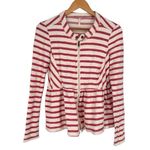 Free People  Striped Peplum Jacket size XS Long Sleeve Zip Up Photo 1