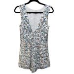 AQUA  Colorful Printed Sleeveless Romper White Size Medium Photo 3