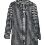 Habitat  Cardigan‎ Jacket Sz Small Black White Houndstooth Crocket Knit Lagenlook Photo 0