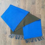 Sol Alpaca 100% Baby Alpaca Dual Color Oblong Scarf in Blue and Olive 71"l Photo 5