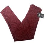 Onzie  Animal Jacquard Midi Leggings Burgundy Cherry Red NEW Photo 0