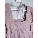 Ganni Open Back Lilac Hemp Babydoll Mini Dress NWT Size 32 US 0 Photo 5
