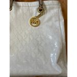 Michael Kors Jet Set Glossy White MK Signature Tote Bag Large Photo 3
