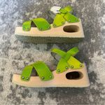 Jeffrey Campbell  Spiced Wood Wedge Sandals Lime Green Photo 2