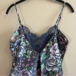 Victoria's Secret ✨ Vintage Gold Label Victoria’s Secret Blue Lace Floral Satin Slip Small Photo 5