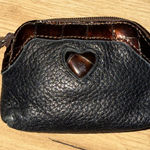 Vintage Brighton‎ Change Coin Wallet Purse Brown & Black Leather F Photo 0