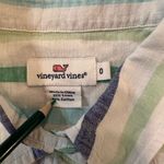 Vineyard Vines  Gustavia Linen Cotton Blue White Striped Long Sleeve Shirt Sz 0 Photo 2