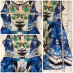 Romeo + Juliet Couture NWT! Small Blue Green Geo-print Fit Flare Cocktail Dress Photo 7