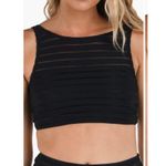 La Blanca  Fluid Lines High Neck Midline Bra Top -Black size 12 $89.00 (New) Photo 1