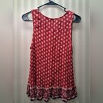 Patrons of Peace Red Patterned Sleeveless Top Photo 3