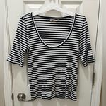 Faherty  Freestyle RIb Knit Top In Navy Desi Stripe size XXL Photo 9