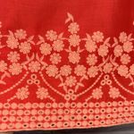 Loft Red Floral Embroidered Blouse Photo 3