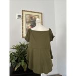SheIn  Curve Women’s Olive Green Pullover Blouse 2XL Short Sleeve With Elastic Photo 2