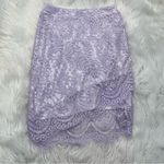 Tobi Asymmetric Mini Skirt Lavender Purple Lace Photo 4