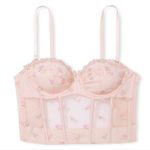 Victoria's Secret Victoria’s Secret Dream Angels Embroidered Rose Floral Corset Style Bra 32B Photo 2