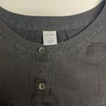 Old Navy Rustic Faded Black Ruffled Pullover Button Crew Neck Shirt Dress-Large Photo 14