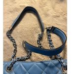 Michael Kors Quilted Blue Shoulder Bag With Chain Straps & MK Charm Photo 7