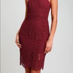 NWT Lulu’s License to Love Burgundy Maroon Lace Bodycon Sleeveless Mini Dress Red Size M Photo 2