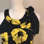Taylor Toss Yellow Poppy Halter sheath dress Black Size 8 Photo 2