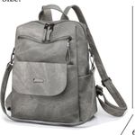 Backpack Purse for Women Leather Large Women's Shoulder Backpack Bag (Grey) Photo 1